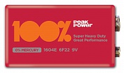 Солевая батарейка PEAKPOWER 6F22/PP1604E-2S1
