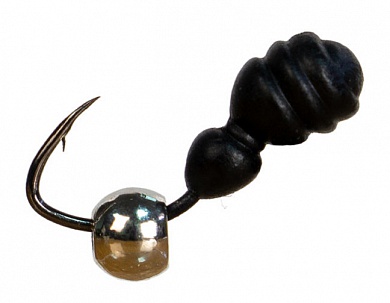 Мормышка Levsha NN Термит (Termite) d-3,7 мм 0,7гр чёрный, латунный шар серебро