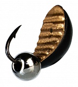 Мормышка Levsha NN Водяной ослик d-5мм 1,18гр чёрно-золотистый, латунный шар серебро