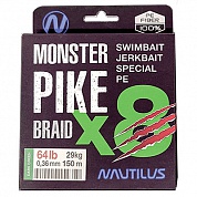 Шнур Nautilus Monster Pike x8 Dark Green 150м 0,41мм