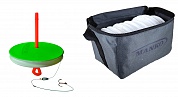 Кружок Manko оснащённый зелёный d-145мм с флуоресцентной мачтой в сумке (10шт)