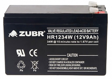Аккумулятор ZUBR HR1234W 12V-9Ah