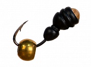 Мормышка Levsha NN Термит (Termite) d-3,7 мм 0,7гр чёрно-золотистый, латунный шар золото