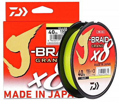 Шнур Daiwa J-Braid Grand x8 Yellow 150m #1.2