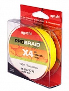 Шнур Ayashi Pro Braid-X4 100м 0,20мм Fluo Yellow
