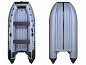 Надувная лодка ПВХ Адмирал 320 НДНД цвет серо-чёрный