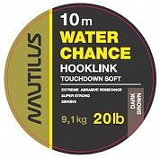 Поводковый материал Nautilus WaterChance 20lb 10м Dark Brown