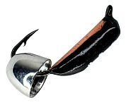 Мормышка Санхар Столбик №3 d-2мм 0,6гр #Медная коронка + Серебряный колокольчик