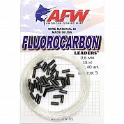 Поводочный материал AFW Fluorocarbon 0.6 мм (5м) + обж. трубки 40 шт