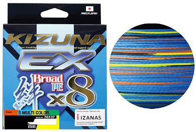 Шнур Owner Kizuna EX X8 Broad PE Multiсolor 150м 0,10мм #0.6