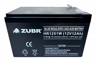 Аккумулятор ZUBR HR1251W 12V-12Ah