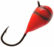 Мормышка LumiCom капля с ушком (обмазка-винт) 4мм #Red